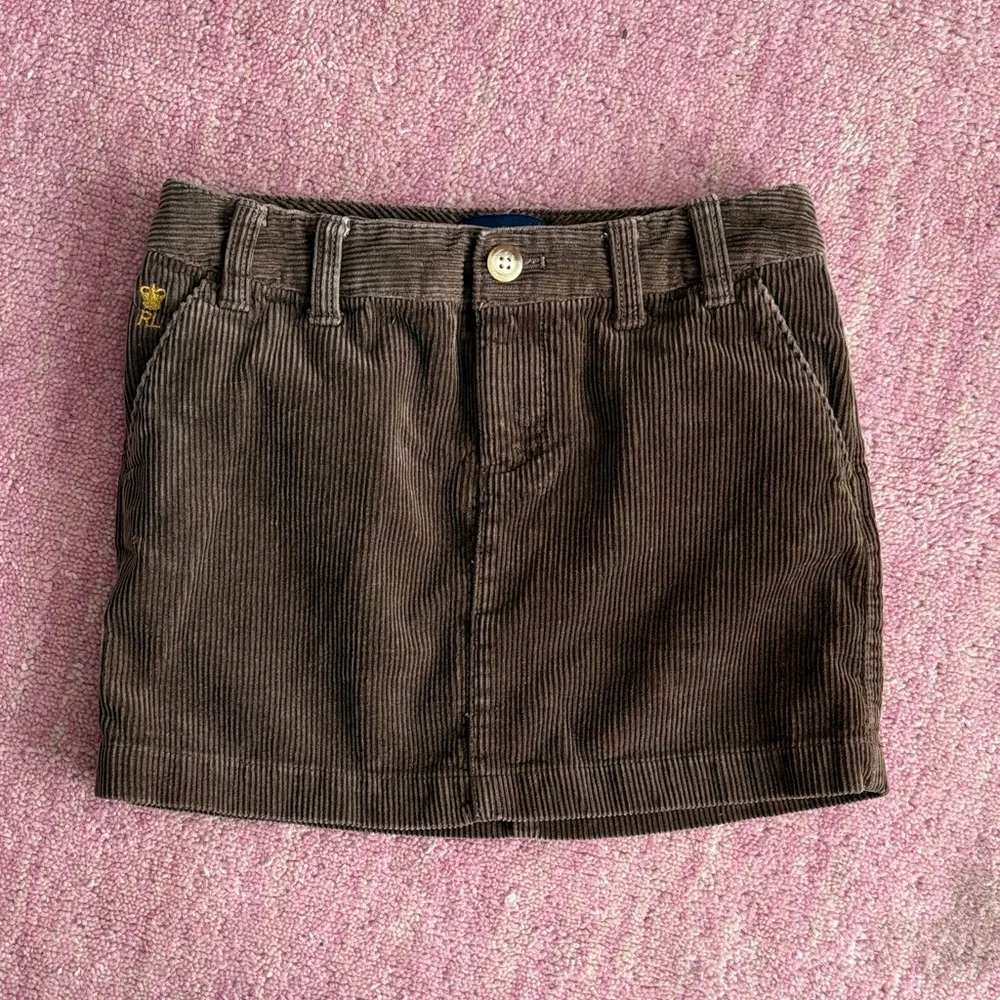 Ralph Lauren Girls Brown Corduroy Mini Skirt